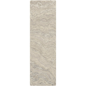 Graceful GRU01 Modern Abstract Hand-Woven Textured Hi-Low Carved Wool Grey Runner-Nourison-Rug Love - The Most Loved Rug Store